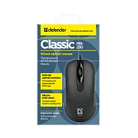 Мышь проводная Defender MB-230 Classic классическая USB черный (1/40)