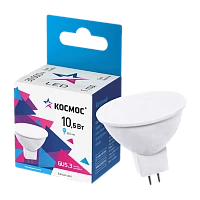 Лампа светодиодная Космос JCDR GU5.3 10.5W 4500К 220V софит матовая (1/10/80)