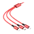 Кабель Borofone BX72 USB (m)-Lightning/Type-C/microUSB (m) 1.0м 2.0A нейлон красный (1/360)