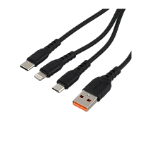 Кабель GoPower GP05-3-1 USB (m)-2хType-C/Lightning/microUSB (m) 1м черный (1/200/800)