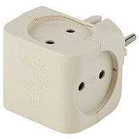 Разветвитель ЭРА SP 4р.Б/З 16A бежевый (1/10/60)