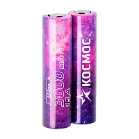 Аккумулятор Li-ion Космос 18650 Shrink 2 3000mAh б/з с плоским контактом (2/200)