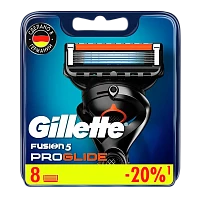 Сменные кассеты Gillette "FUSION PROGLIDE" 5 лезвий 8шт. (цена за 1 шт) (8/80)