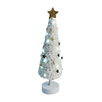 Гирлянда Космос Настольный светильник Елка#2 20LED 11.5х38.5см бел/осн, з/звезда белый теплый (1/12)