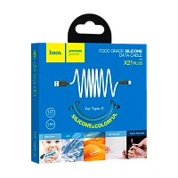 Кабель HOCO X21 Plus USB (m)-Type-C (m) 1м 3.0A силикон черный синий (1/28/168)