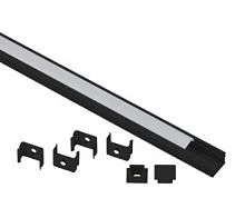 Комплект с накладным анодированным профилем ЭРА САВ261 1612B 16х12мм 2м черный (1/5/60)