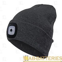 Шапка с фонарём КОСМОС чёрная