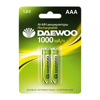 Аккумулятор бытовой Daewoo HR03 AAA BL2 NI-MH 1000mAh (2/20/100)