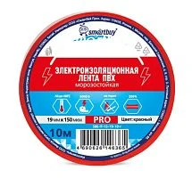 Изолента Smartbuy PRO 19мм*10м ПВХ морозостойкая красный
