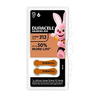 Батарейка Duracell ACTIVAIR ZA312 BL6 Zinc Air 1.45V (6/60/600)