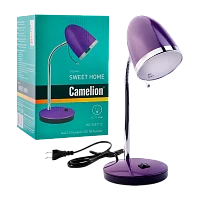 Светильник настольный Camelion KD-308 40W 230V E27 на основании 1.7м фиолетовый (1/12)
