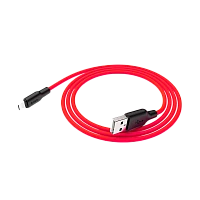 Кабель HOCO X21 Plus USB (m)-Lightning (m) 1м 2.4A силикон черный красный (1/28/168)