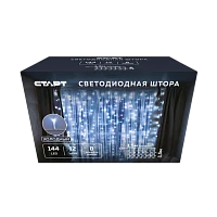 Гирлянда Старт НГ 144LED 1.5х1.5м лампочки занавес медь 8 режимов белый (1/25/50) 
