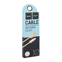 Кабель HOCO X2 USB (m)-Lightning (m) 1м 2.1A нейлон золотой (1/30/300)