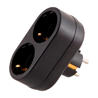 Разветвитель Toker 2Т 2р.С/З черный (1/80)