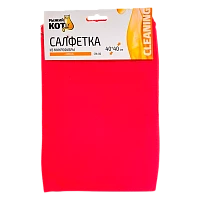 Салфетка Рыжий кот CM-06 «Замша» 40х40см микрофибра автомобильная красный (1/10/100)