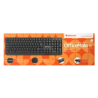 Клавиатура проводная Defender HM-710 OfficeMate классическая USB 1.5м черный (1/30)