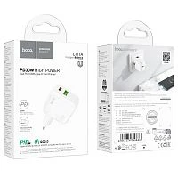Сетевое З/У HOCO C111A 1USB/Type-C 3.0A 30W белый (1/20/120)