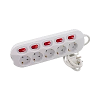 Удлинитель Старт S 5р.С/З 16A 1.5м с выкл. IP20 белый (1/20)