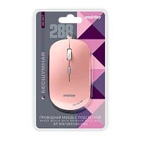 Мышь проводная Smartbuy 288 бесшумная розовый (1/40)