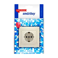 Розетка Smartbuy "Венера" 1гн. 16A С/З пластик бежевый