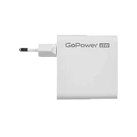 Сетевое З/У GoPower GPQC10 1USB+2Type-C 65W QC3.0 GaN белый