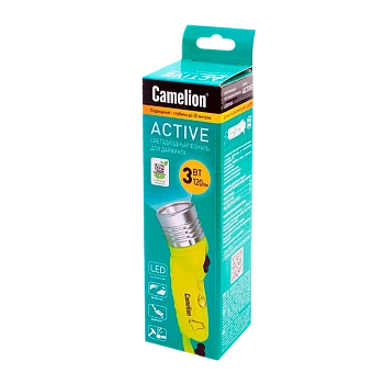 Фонарь подводный Camelion LED51534 3W от батареек 4хАА IP68 желтый (1/20/40)