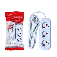 Удлинитель MRM-Power M-318 3р.С/З 10A 8.0м белый (1/24)