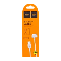 Кабель HOCO X1 USB (m)-Apple 30pin (m) 1м 2.4A ПВХ белый (1/30/300)