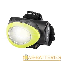 Фонарь налобный Фаzа H5-L3W 3W COB от батареек IP44 3 режима зеленый (1/12/48)