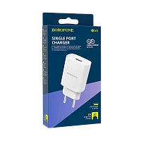 Сетевое З/У Borofone BN1 1USB 2.1A белый (1/35/140)