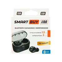 Наушники внутриканальные Smartbuy TWS i100 с микр. черный в коробке (1/25)