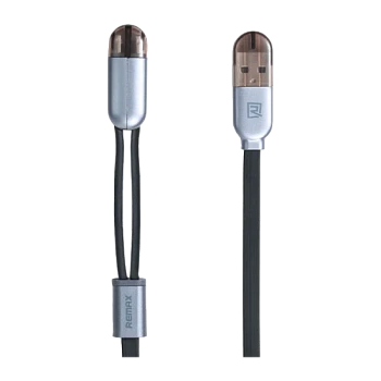 Кабель Remax RC-025t Gemini USB (m)-Lightning/microUSB (m) 1м 2.1A черный