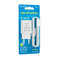 Сетевое З/У Borofone BA68A 1USB Lightning (m) 2.1A белый (1/60/240)