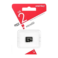 Карта памяти microSD Smartbuy 2GB Class4 10 МБ/сек без адаптера
