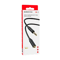 Кабель AUX Borofone BL12 Jack 3.5mm (m)-Jack 3.5mm (f) 1м ПВХ черный (1/63/252)