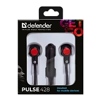 Наушники внутриканальные Defender 428 Pulse с микр. черный (1/160)