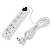 Сетевой фильтр Volsten SP 5x3 5р.С/З 10A 3.0м ПВС 3x0.75мм² с выкл. белый (1/24)