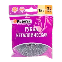 Губка для посуды Paterra металлическая (1/100)