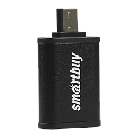 Переходник Smartbuy microUSB (m)-USB (f) пластик черный (1/150)