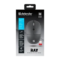 Мышь беспроводная Defender MM-032 RAY USB черный (1/80)