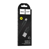 Кабель HOCO X5 USB (m)-microUSB (m) 1м 2.4A ПВХ черный (1/30/300)