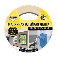 Клейкая лента Aviora 38мм*50м креппированная бумага/малярная лента (1/24) 