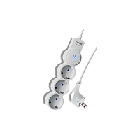 Удлинитель Космос 3р.С/З 10A 5.0м с выкл. ПВС 3х0.75мм² IP20 белый (1/30)