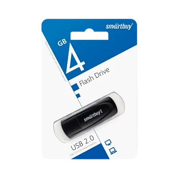 Флеш-накопитель Smartbuy Scout 4GB USB2.0 пластик черный