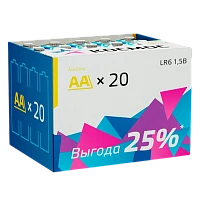 Батарейка Космос LR6 AA BOX20 Alkaline 1.5V (20/640)