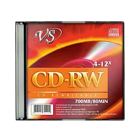 Диск CD-RW VS 700MB 4-12x 5шт. SlimCase (5/200)