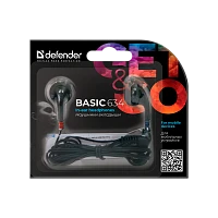 Наушники вставные Defender 634 #1 Basic черный (1/200) 