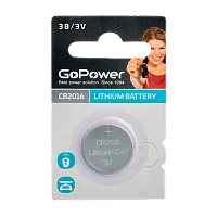 Батарейка GoPower CR2016 BL1 Lithium 3V (1/50/2000)