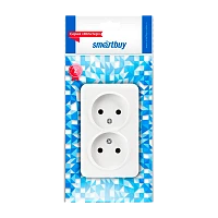 Розетка Smartbuy "Юпитер" 2гн. 10A Б/З керамика белый